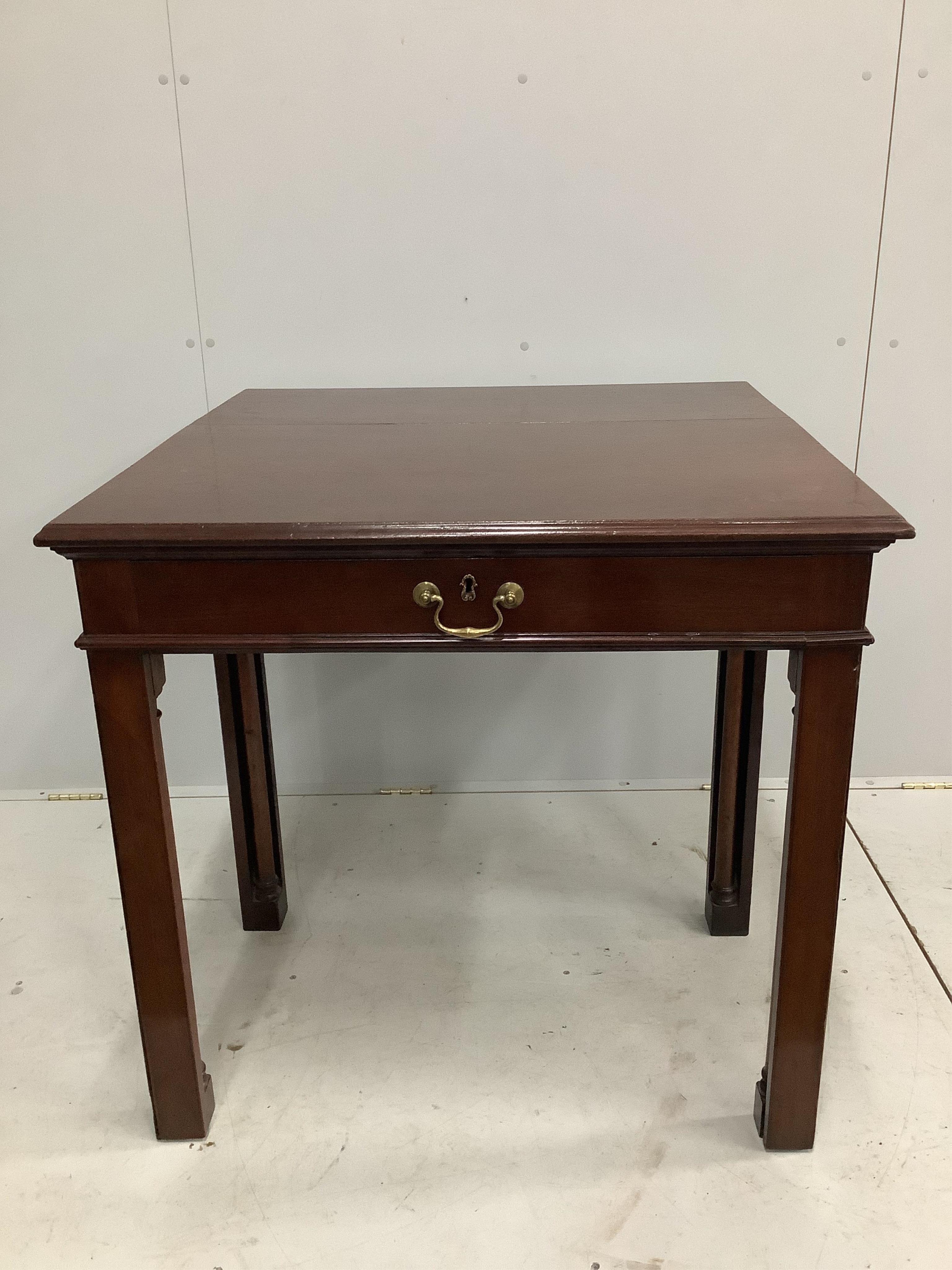 A George III mahogany architect’s table, width 91cm, depth 56cm, height 85cm. Condition - good